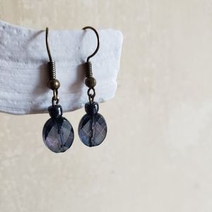 Upcycled Simple Classy Blue Earrings
